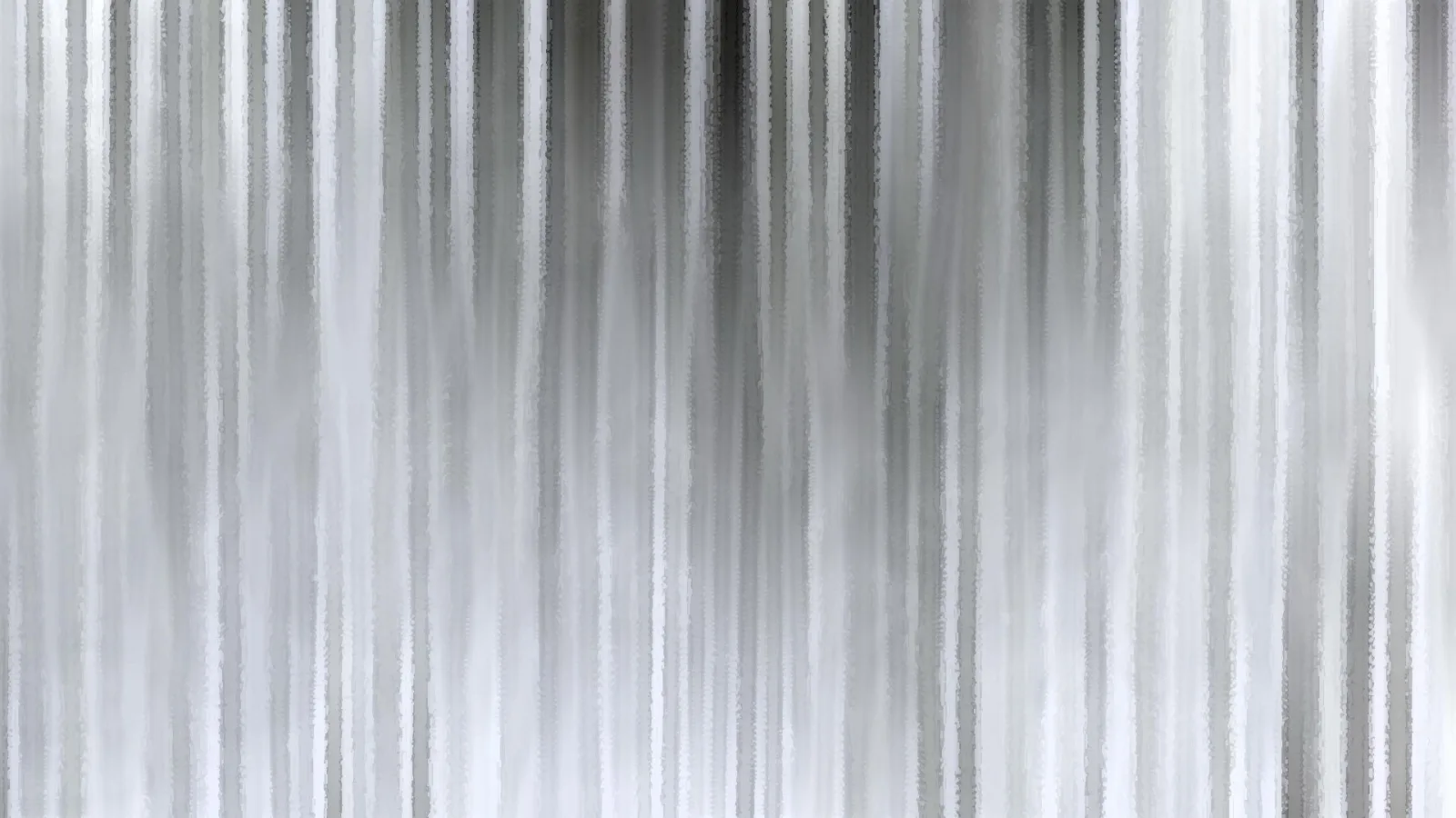 Abstrakte Komposition aus vertikalen grauen, weißen und dunklen Streifen mit malerischer, leicht verwischter Textur.