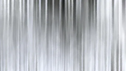 Abstrakte Komposition aus vertikalen grauen, weißen und dunklen Streifen mit malerischer, leicht verwischter Textur.