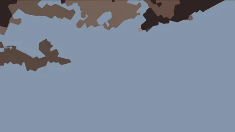 Abstrakte braune und dunkelbraune Formen am oberen Bildrand vor blaugrauem Hintergrund
