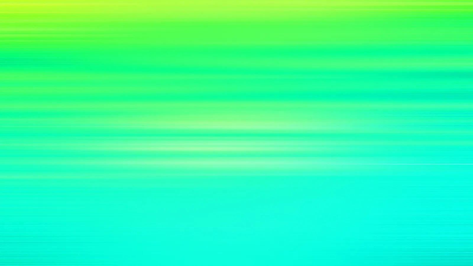 Horizontale, verwischte Streifen in Grün, Türkis und hellem Gelbgrün, zur Mitte hin heller und leuchtender.