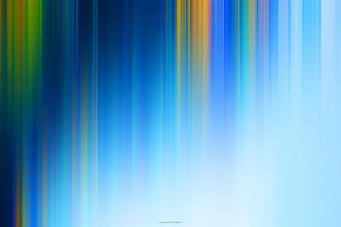Abstrakte vertikale Streifen in Blau, Dunkelblau, Grün, Gelb und Orange, die nach rechts hin in helles Hellblau übergehen.