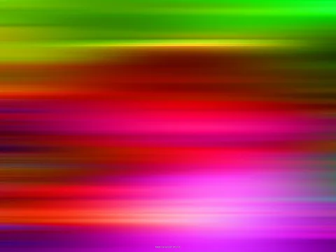 Abstrakte horizontale Streifen in Grün, Gelb, Rot, Pink und Violett, die wie verwischte Bewegung wirken.