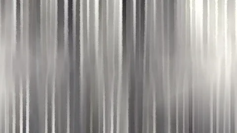 Abstraktes Bild aus vertikalen grauen und weißen Schlieren, die wie verwischte Striche von oben nach unten verlaufen.
