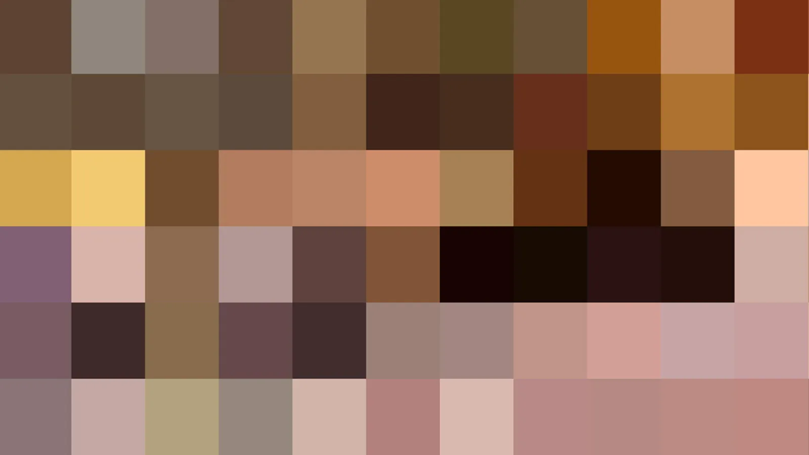 Grobes Mosaik aus quadratischen Blöcken in Braun-, Beige- und Rosétönen ohne erkennbare Details.