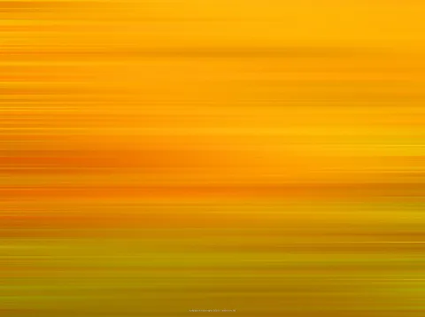 Abstrakte Fläche aus horizontalen, verwischten Streifen in Orange, Gelb und Olivgrün, oben heller, unten dunkler werdend.
