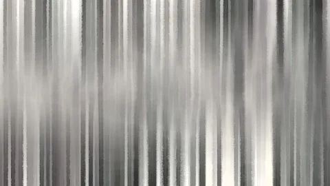 Abstrakte Komposition aus vertikalen grauen und weißen Streifen mit weichen, verwischten Übergängen und helleren Lichtflecken in der Mitte.