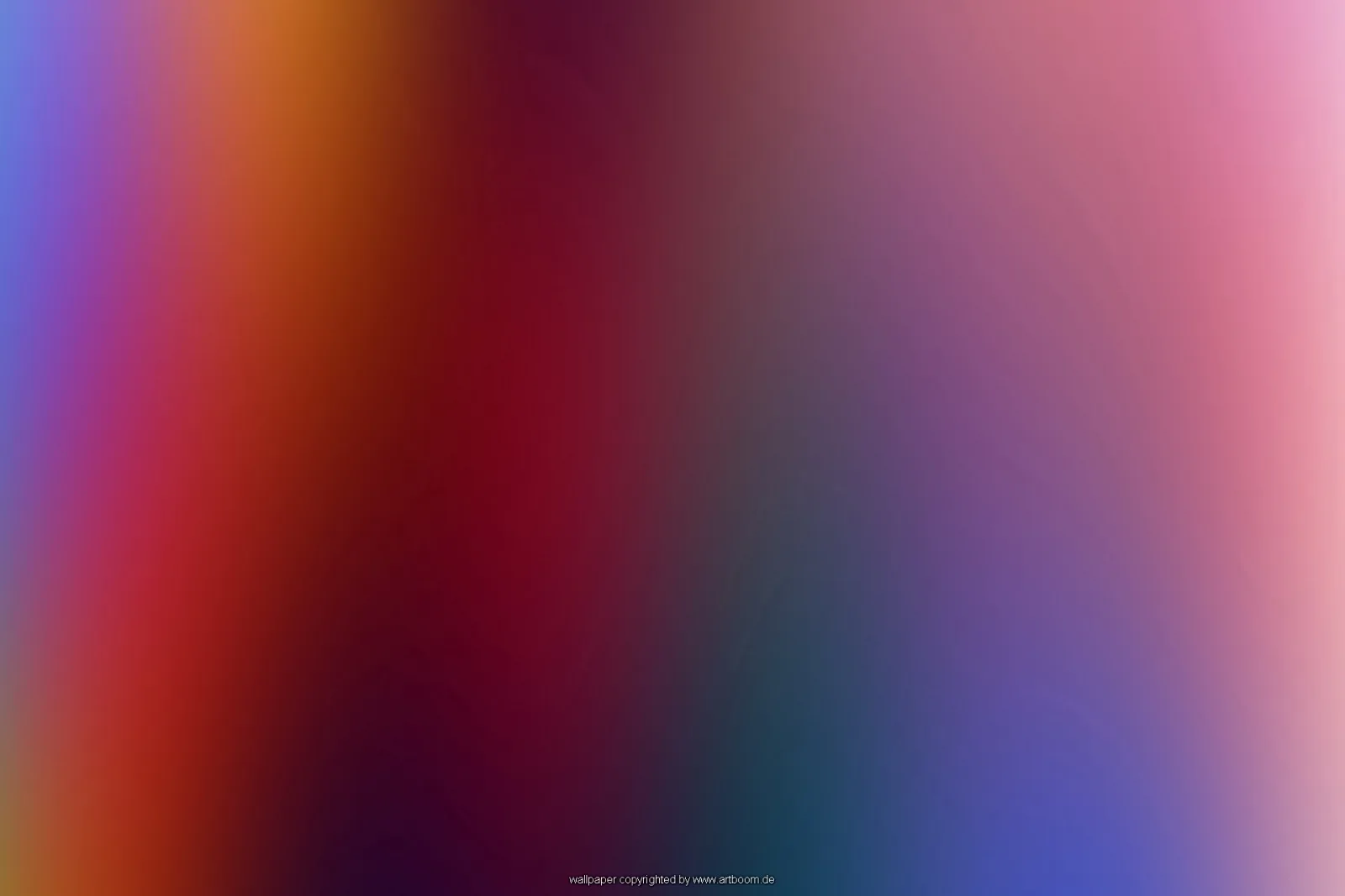 Weich ineinander übergehende Farbverläufe in Rot, Orange, Violett, Blau und Rosa, mit einem dunkleren Bereich in der Mitte.