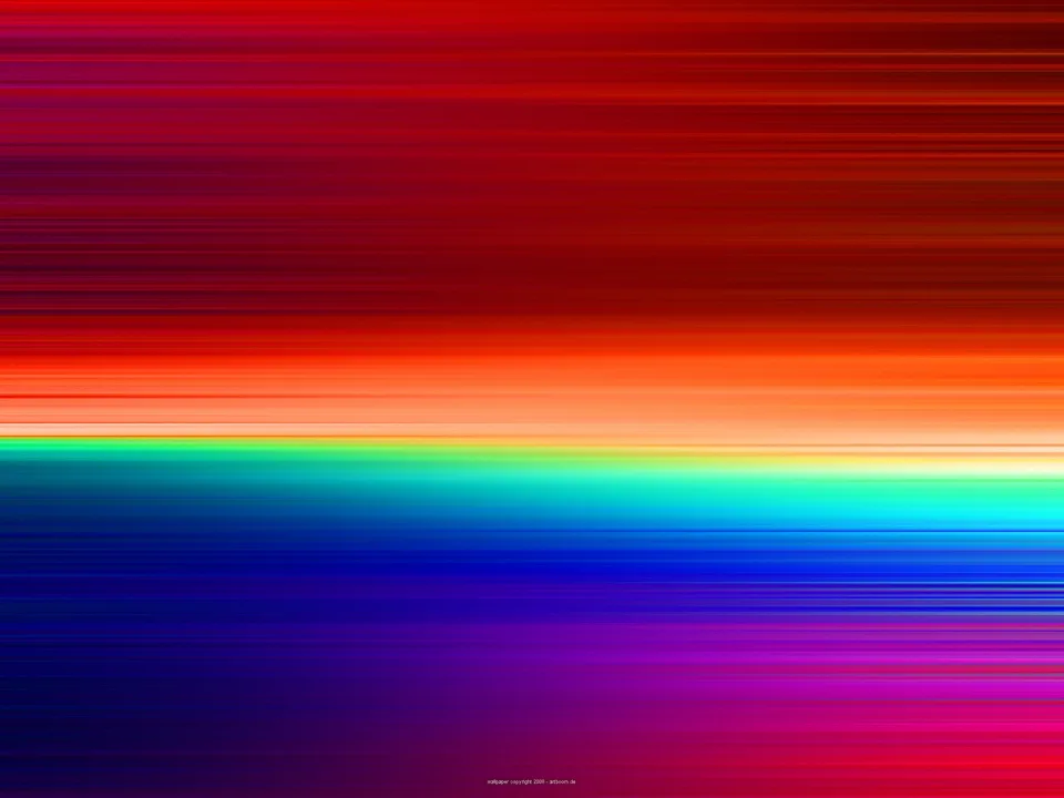 Horizontale, verwischt wirkende Farbstreifen, die von Rot über Orange und Gelb zu Blau und Violett übergehen.