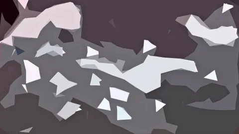 Abstrakte Komposition aus hellgrauen und weißen polygonalen Flächen auf dunkelgrauem Grund mit violettem Schimmer oben.