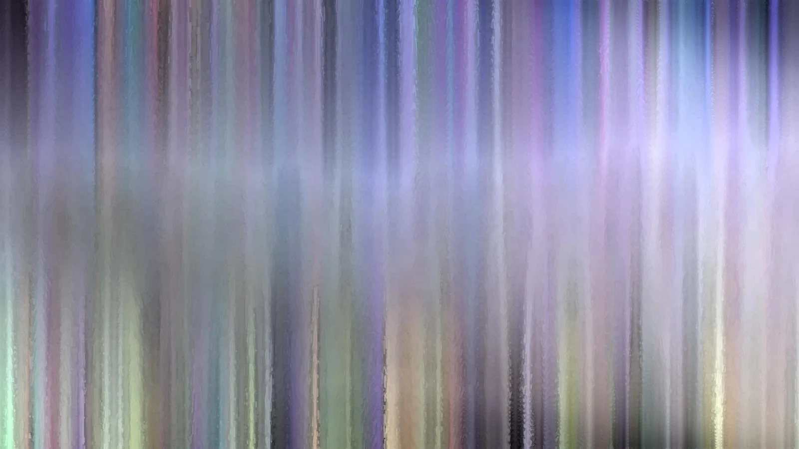 Abstraktes Bild aus vertikalen, verwischten Streifen in Lila, Blau, Grau und Grün.