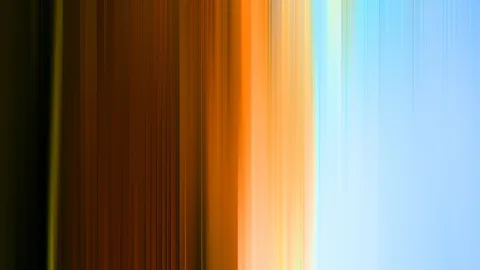 Vertikal verwischte Streifen in Schwarz, Braun, Orange, Gelb und Hellblau, die von dunkel links zu hell rechts übergehen.