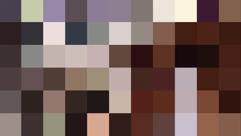 Mosaik aus rechteckigen Farbfeldern in Braun-, Mauve-, Rosa- und Beigetönen
