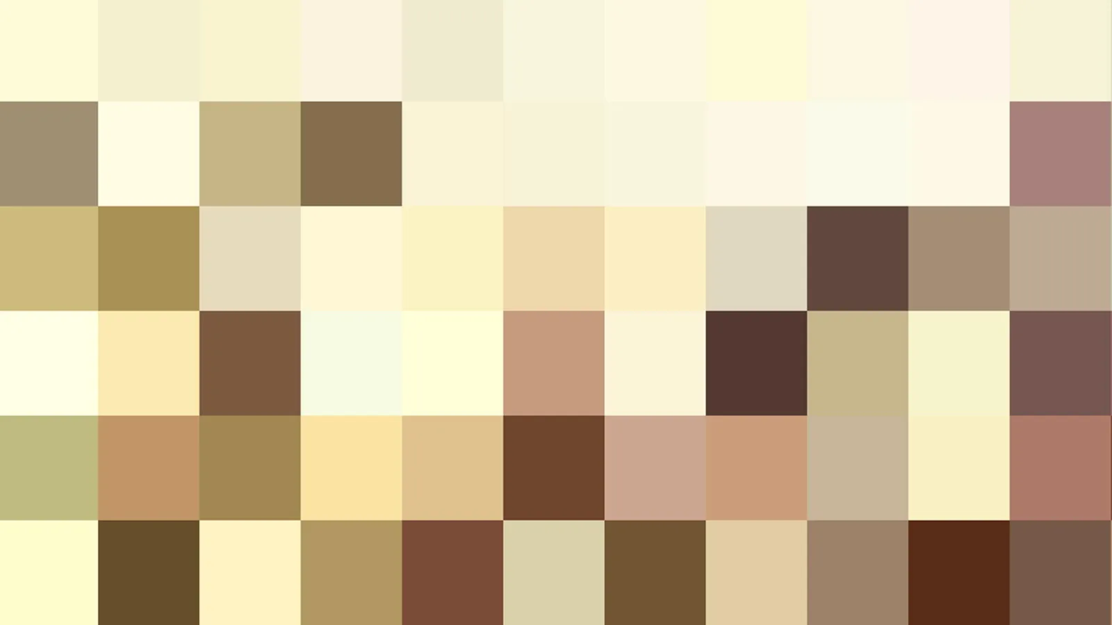 Abstraktes Raster aus rechteckigen Farbfeldern in Beige, Gelb, Braun und Rosa, ohne erkennbares Motiv.
