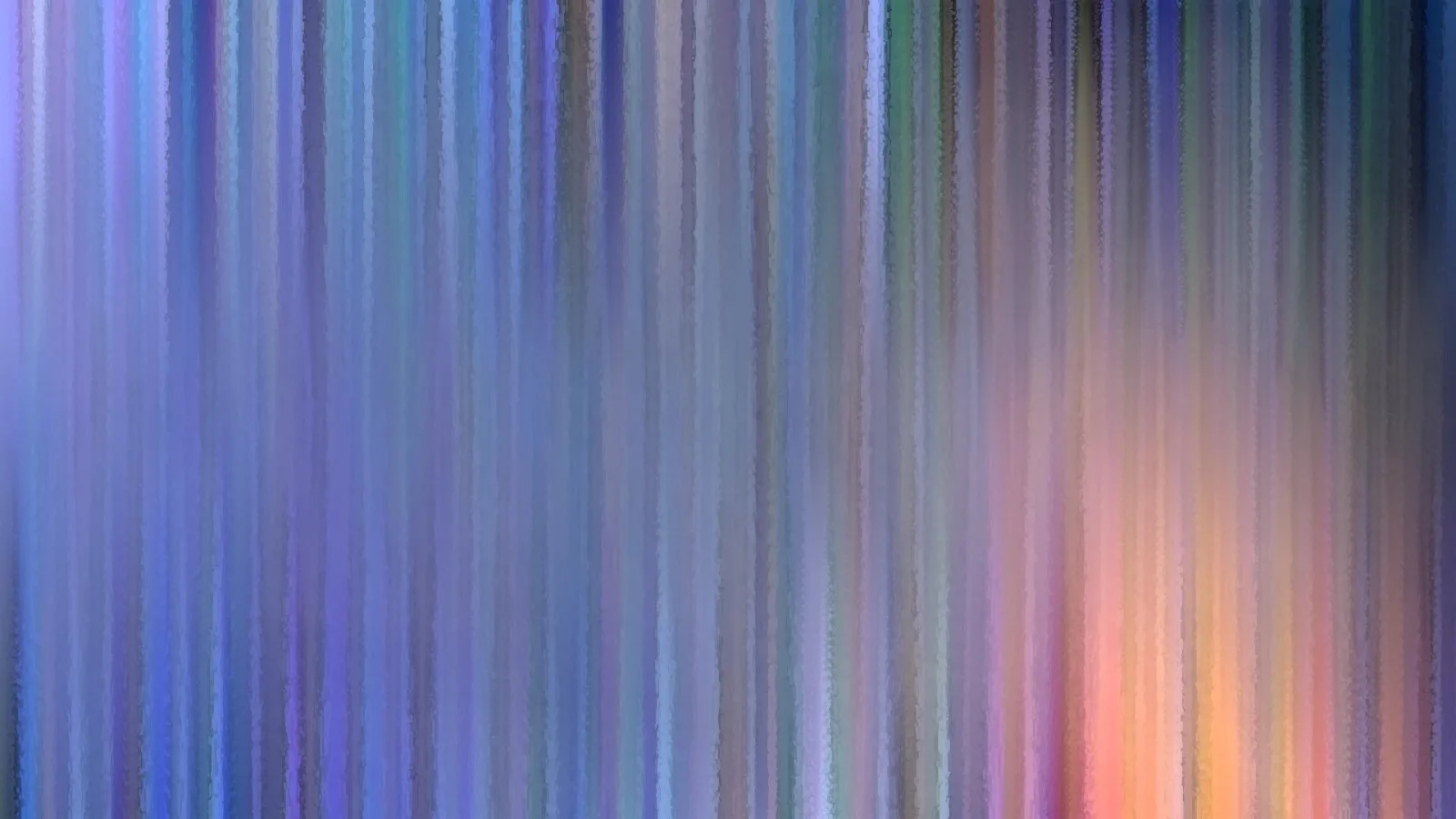 Abstrakte vertikale Streifen in Blau, Violett und Grau, rechts unten leuchtet warmes Orange.