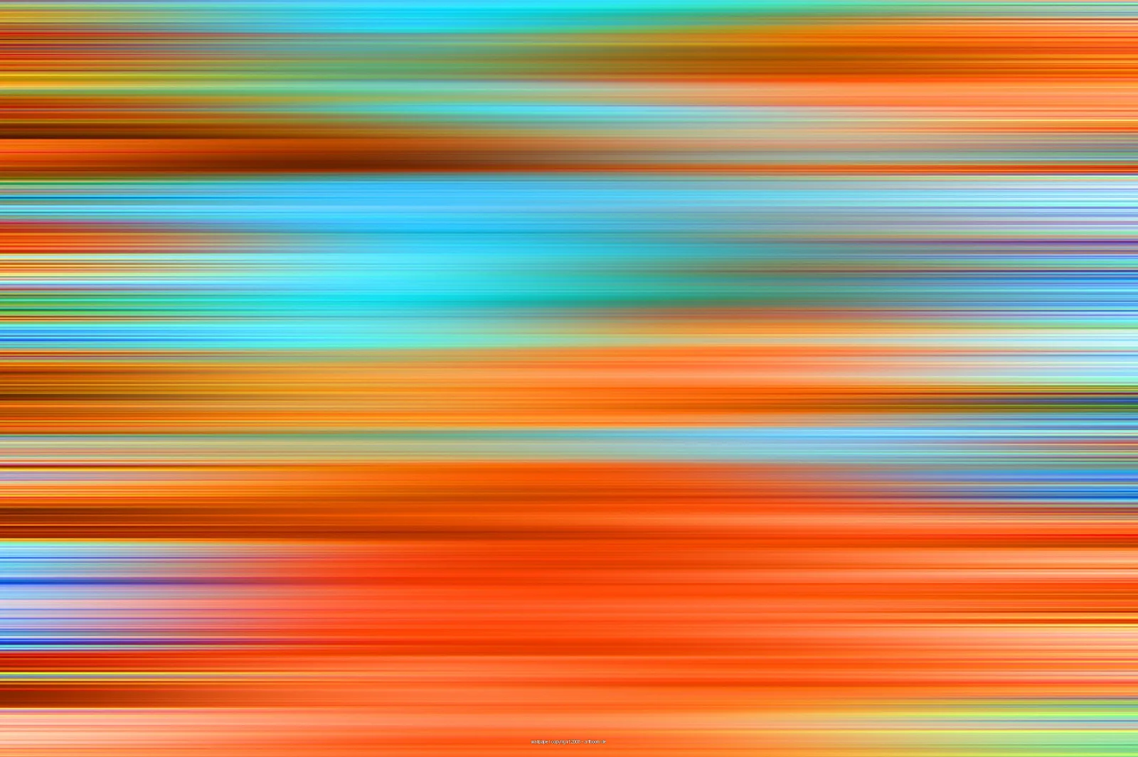 Abstrakte horizontale Streifen in Orange, Türkis, Blau und Gelb, die wie verwischte Bewegung wirken.
