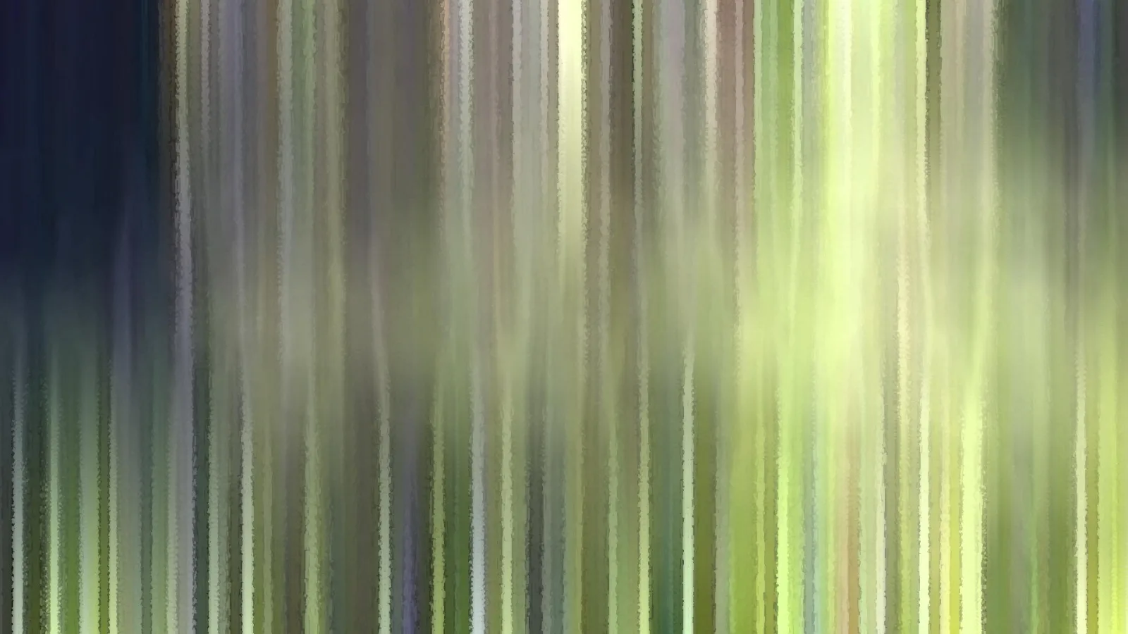Abstrakte vertikale Streifen in Grün, Gelb und Dunkelblau, weich verwischt mit malerischer Textur.