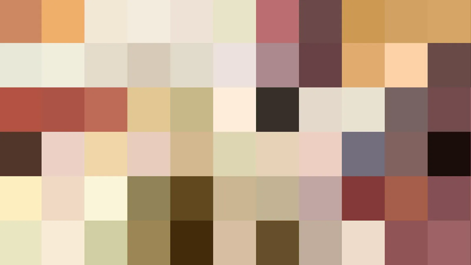 Rechteckiges Raster aus warmen Farbfeldern in Beige, Braun, Rot und Ocker.