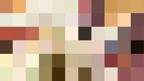 Rechteckiges Raster aus warmen Farbfeldern in Beige, Braun, Rot und Ocker.