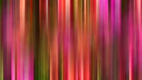 Abstraktes Bild aus vertikalen, verwischten Streifen in Rot, Magenta, Orange, Rosa und Olivgrün.