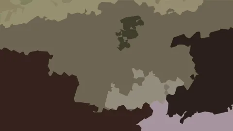 Abstraktes Bild mit kantigen Flächen in Oliv, Braun, Schwarz und blassem Flieder