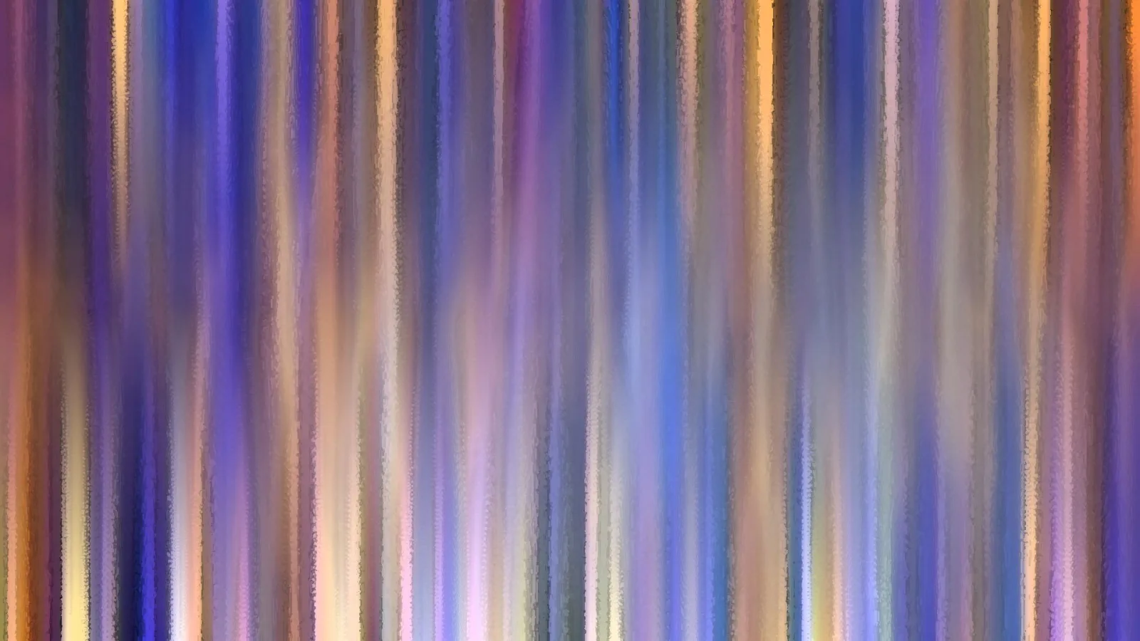 Abstraktes Bild aus senkrechten, weich verlaufenden Streifen in Violett, Blau, Gold und Rosa.