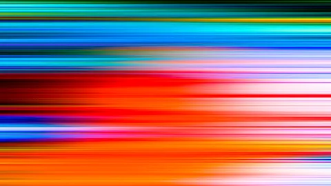 Horizontal verlaufende, farbige Streifen in Blau, Türkis, Rot und Orange, die den Eindruck von schneller Bewegung erzeugen.