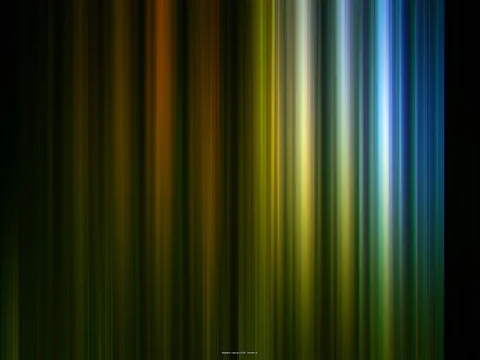 Vertikale, weichgezeichnete Lichtstreifen in Grün, Gelb, Orange und Blau vor dunklem Hintergrund.