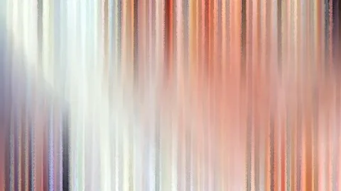 Abstraktes Bild mit senkrechten, weich verlaufenden Streifen in Rosa, Creme, Grau und Orange.
