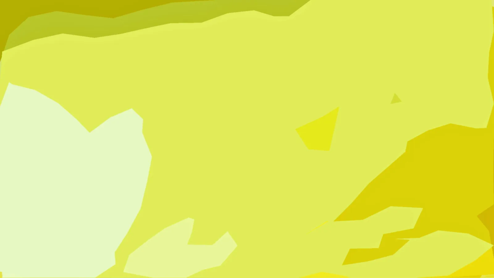 Abstrakte Fläche aus gelben und hellgrünen Polygonen, links ein helles Feld, rechts dunklere Ockerflächen.