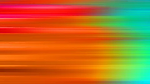 Horizontal verwischte Streifen in Rot, Orange, Gelb und Grün, die von links nach rechts in Türkis übergehen.