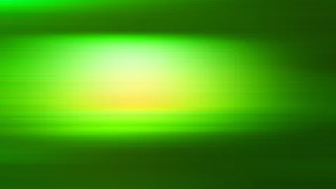 Horizontal verwischte grüne Lichtstrahlen, die von einem hellen gelbgrünen Zentrum in der Bildmitte ausgehen und zu den Rändern hin dunkler werden.
