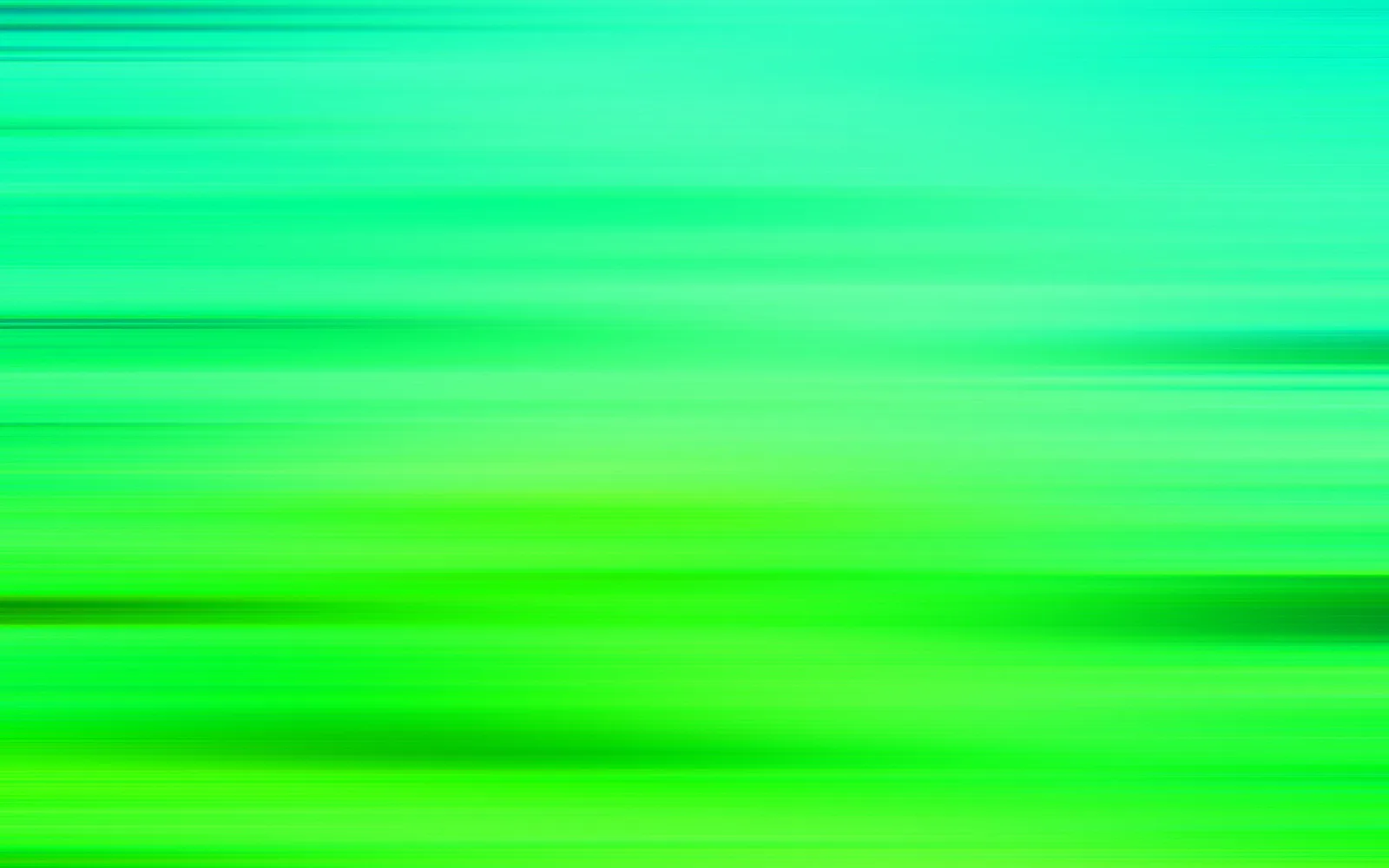 Horizontale, verwischte Streifen in Grün und Türkis, von oben hell nach unten sattgrün.