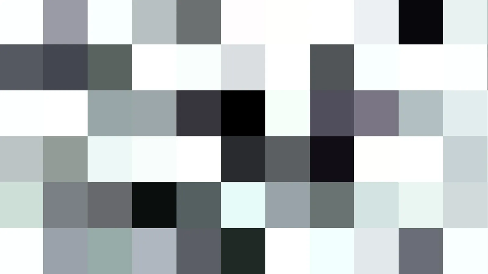 Rechteckiges Raster aus grauen, weißen und fast schwarzen Pixelblöcken, ohne erkennbares Motiv.