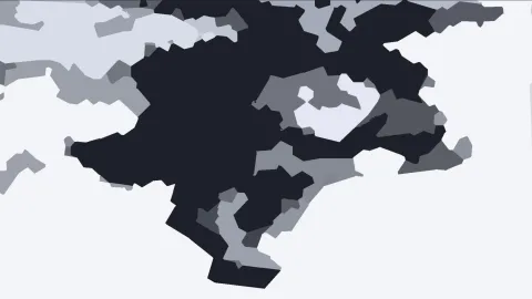 Abstraktes Muster aus dunklen, anthrazitfarbenen und hellgrauen Flecken auf hellem Grund