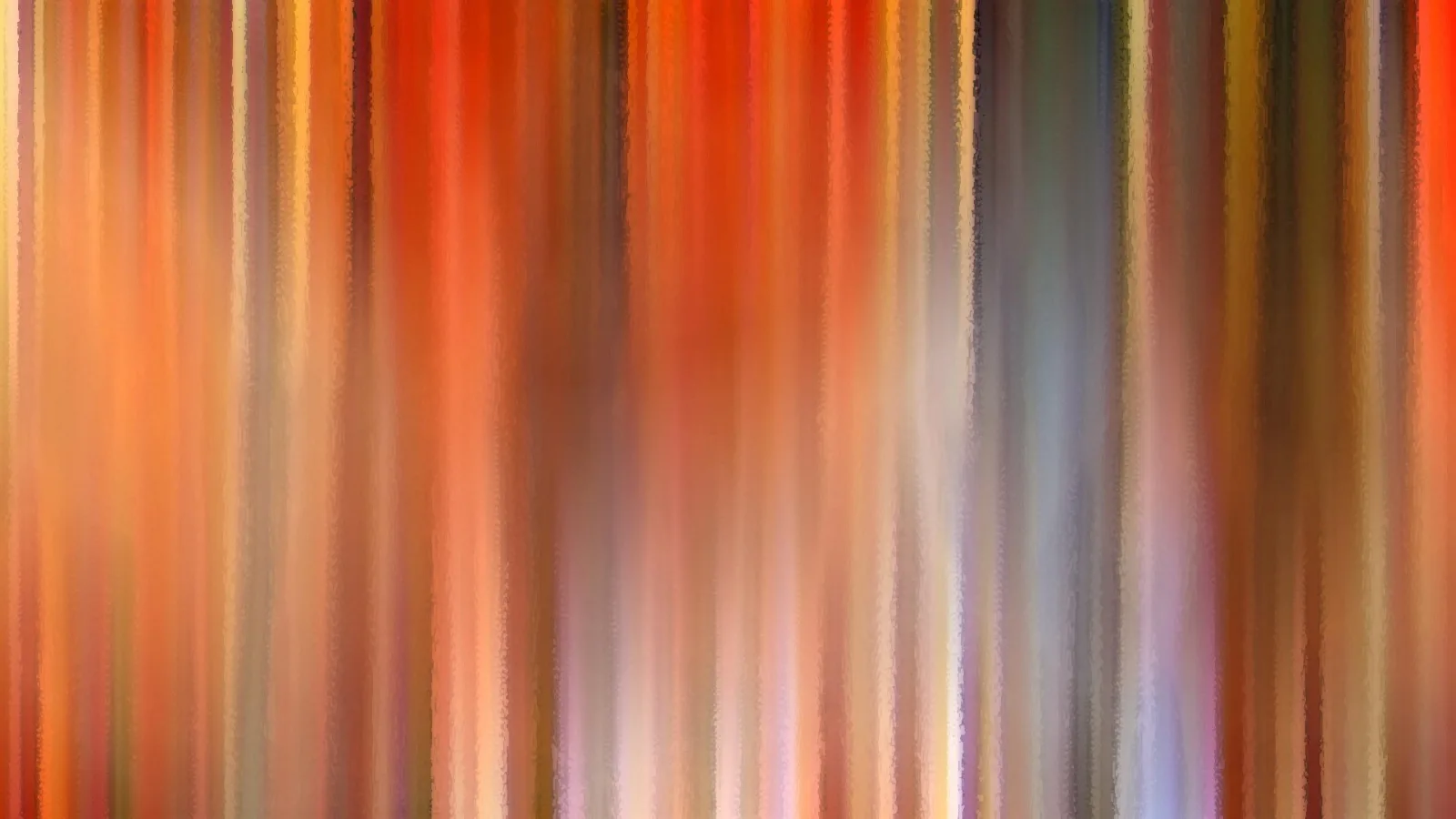 Vertikal verlaufende, verwischte Streifen in Orange, Rot, Beige, Braun und Graublau.