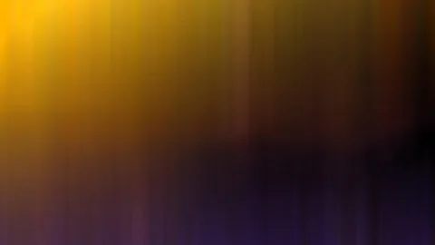 Abstrakte, unscharfe vertikale Schlieren, oben gelb und orange, rechts dunkelbraun, unten violett