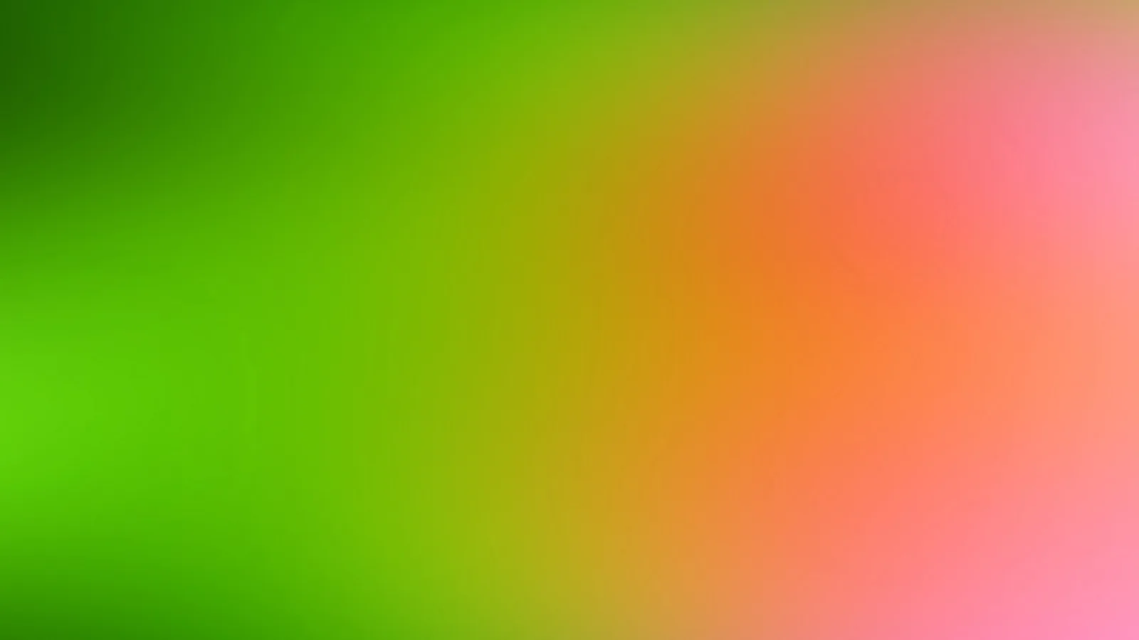 Unscharfer Farbverlauf von dunklem Grün links über Orange bis Rosa rechts.