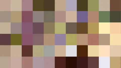 Raster aus kleinen farbigen Quadraten in Erdtönen, Mauve, Beige und Olivgrün