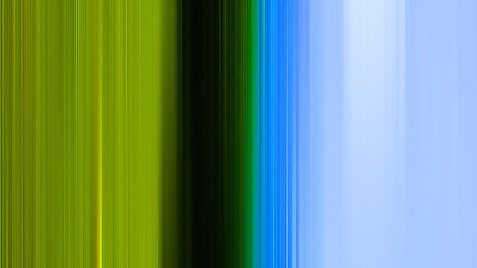 Vertikale Streifen wechseln von Olivgrün über Schwarz zu Blau und Hellblau, wie bei einer horizontalen Bewegungsunschärfe.