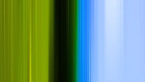 Vertikale Streifen wechseln von Olivgrün über Schwarz zu Blau und Hellblau, wie bei einer horizontalen Bewegungsunschärfe.