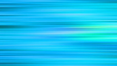Horizontal verlaufende, verwischte Linien in Blau- und Türkistönen, rechts leuchtet ein heller grüner Schimmer.