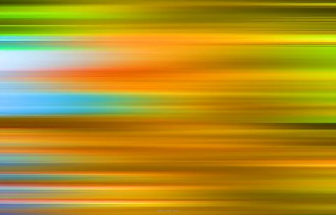 Abstrakte horizontale Streifen in Gelb, Orange, Grün und Blau, die wie Bewegungsunschärfe von links nach rechts verlaufen.