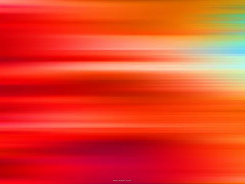Horizontal verwischte Streifen in Rot, Orange und Gelb, rechts oben laufen sie in Grün und Hellblau aus.