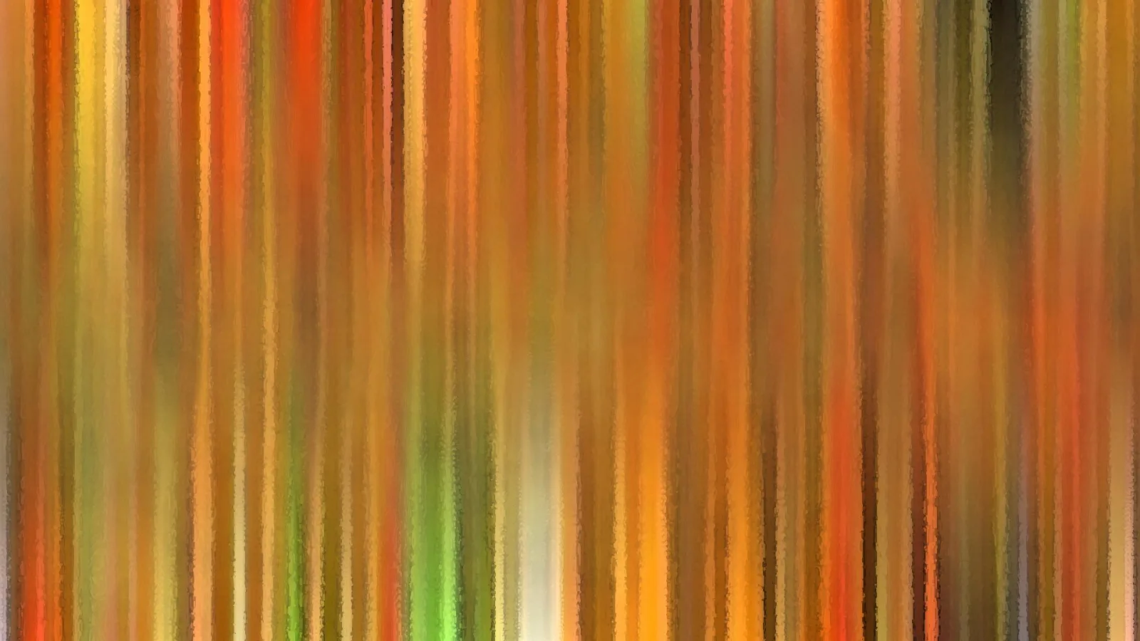 Abstrakte Komposition aus vertikalen Streifen in Orange, Rot, Gelb, Braun und Grün mit weichen, gemalt wirkenden Kanten.