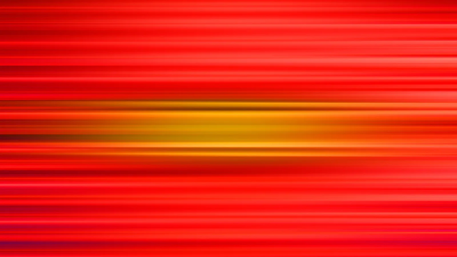 Abstrakte horizontale Streifen in Rot mit einem gelb-orangen Lichtband in der Bildmitte, unscharf verlaufend.