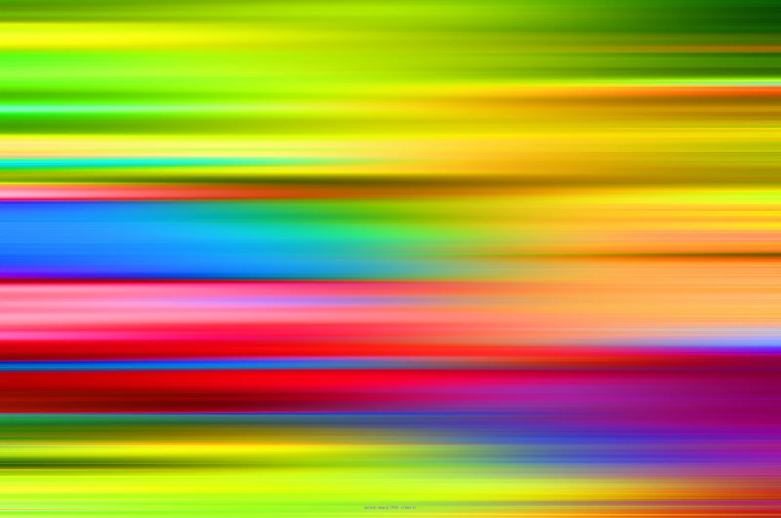 Abstraktes Bild aus horizontalen, verwischten Farbstreifen in Gelb, Grün, Blau, Rot, Orange und Violett.
