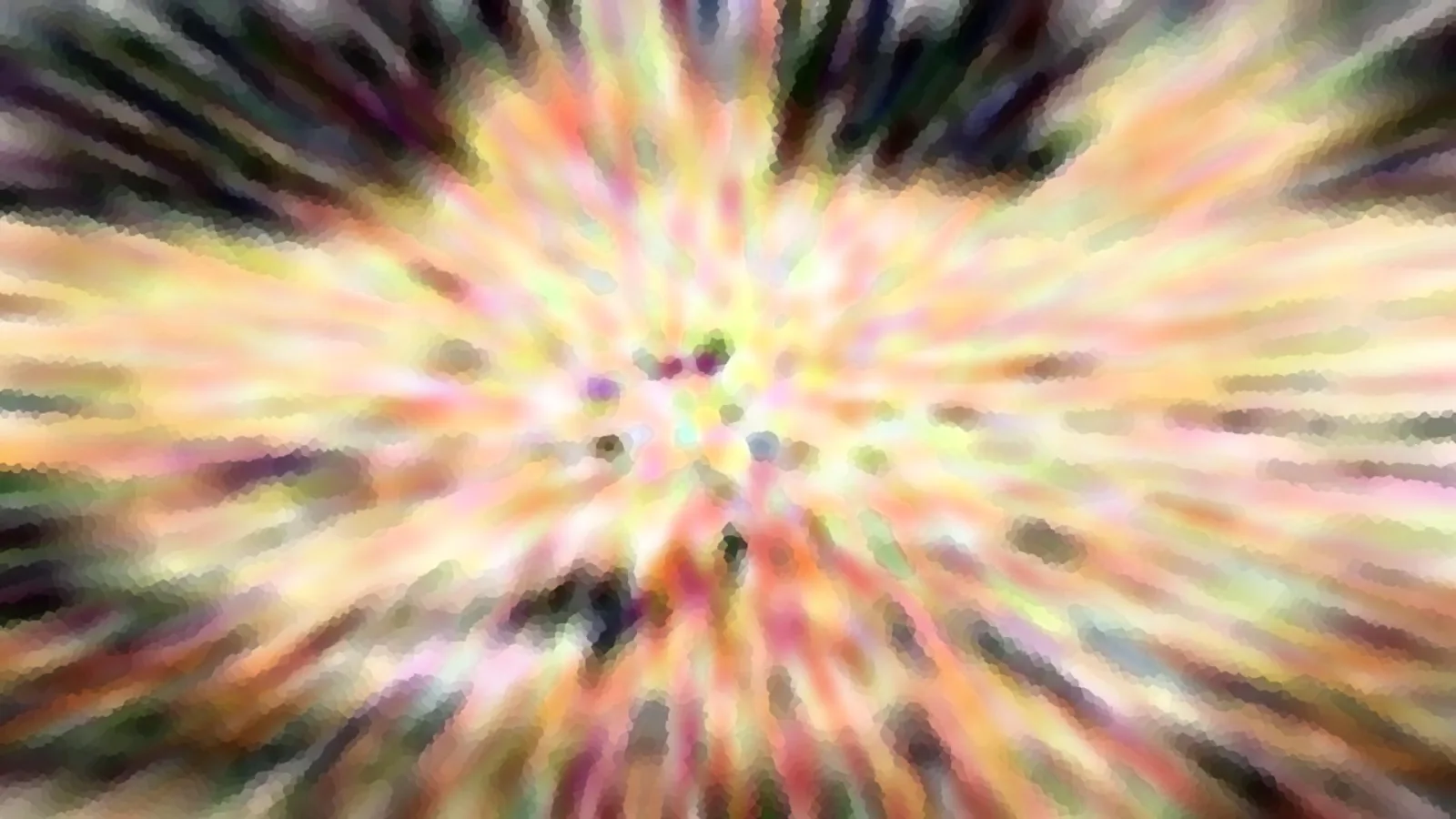 Abstraktes Bild mit pastellfarbenen Streifen, die von einem hellen Zentrum nach außen laufen.