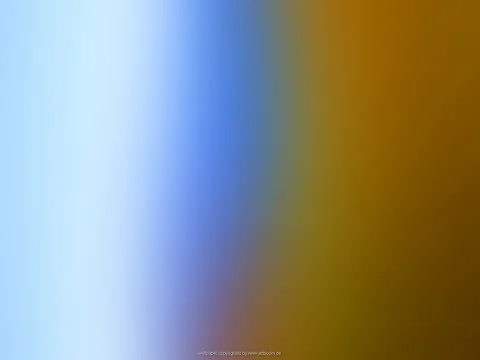 Unscharfer Farbverlauf von hellem Hellblau über kräftiges Blau zu Orange und Braun, mit senkrechten weichen Übergängen.