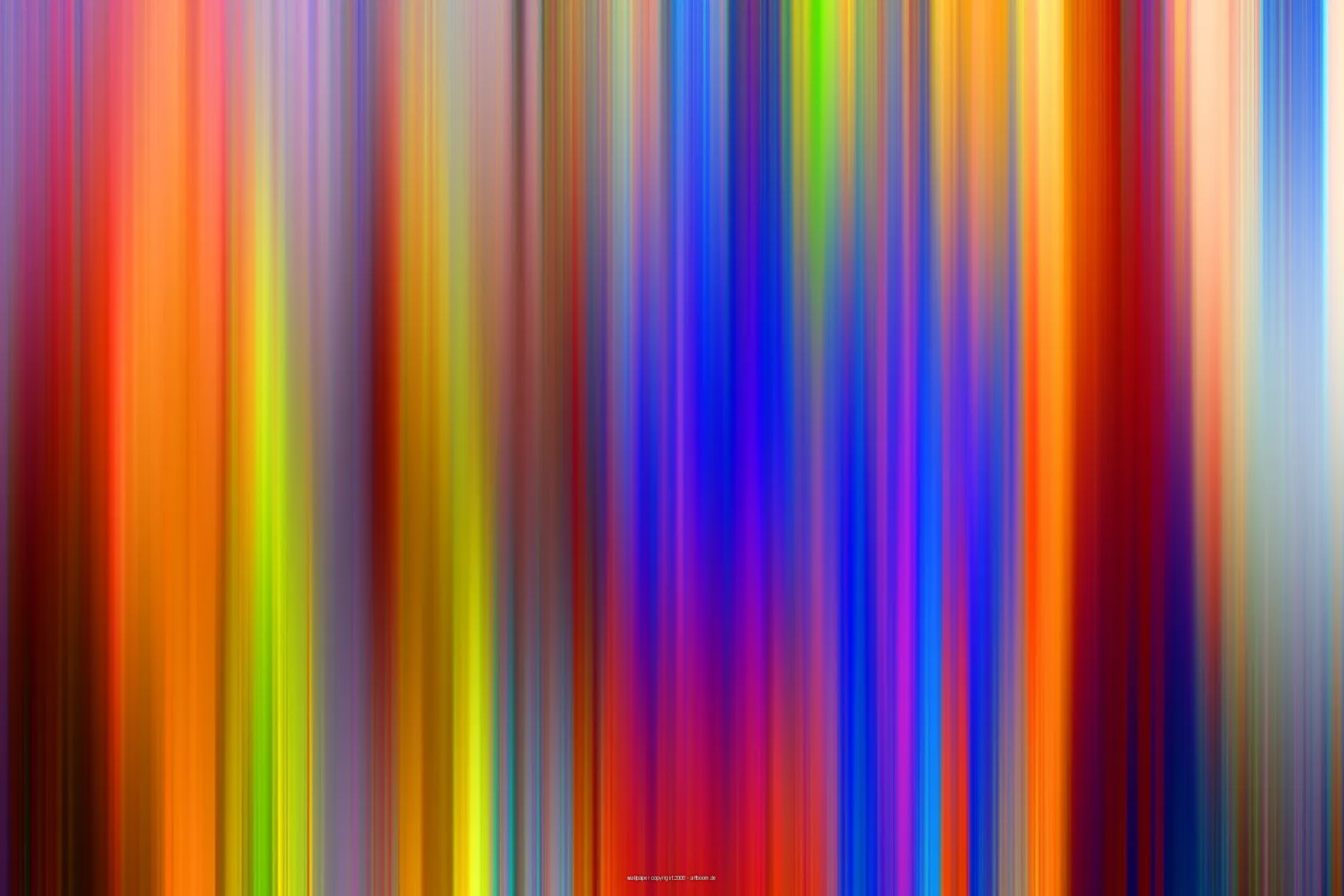 Abstrakte Komposition aus senkrechten, unscharfen Streifen in Rot, Orange, Gelb, Grün, Blau und Violett, dicht nebeneinander angeordnet.
