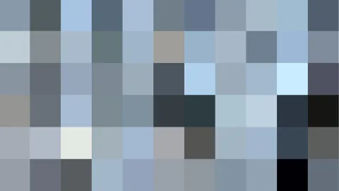 Raster aus blaugrauen, quadratischen Pixelfeldern mit einzelnen helleren und fast schwarzen Kacheln.